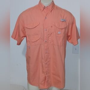 Columbia PFG Mens Fishing Vented Button Front Short Sleeve Shirt Size XL